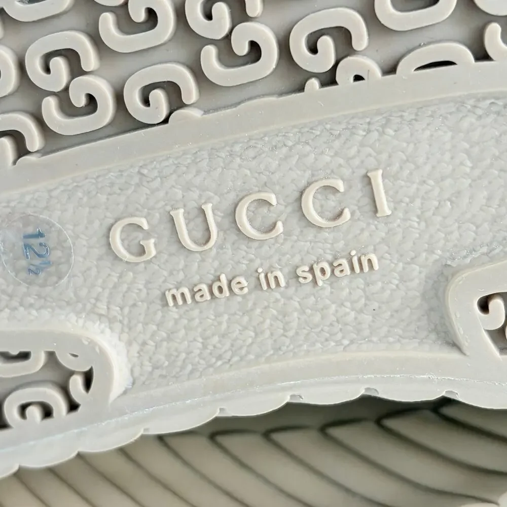 Gucci Tortuga Macro GG Canvas High-Top Sneaker Camel Ebony Sz 12.5 NIB